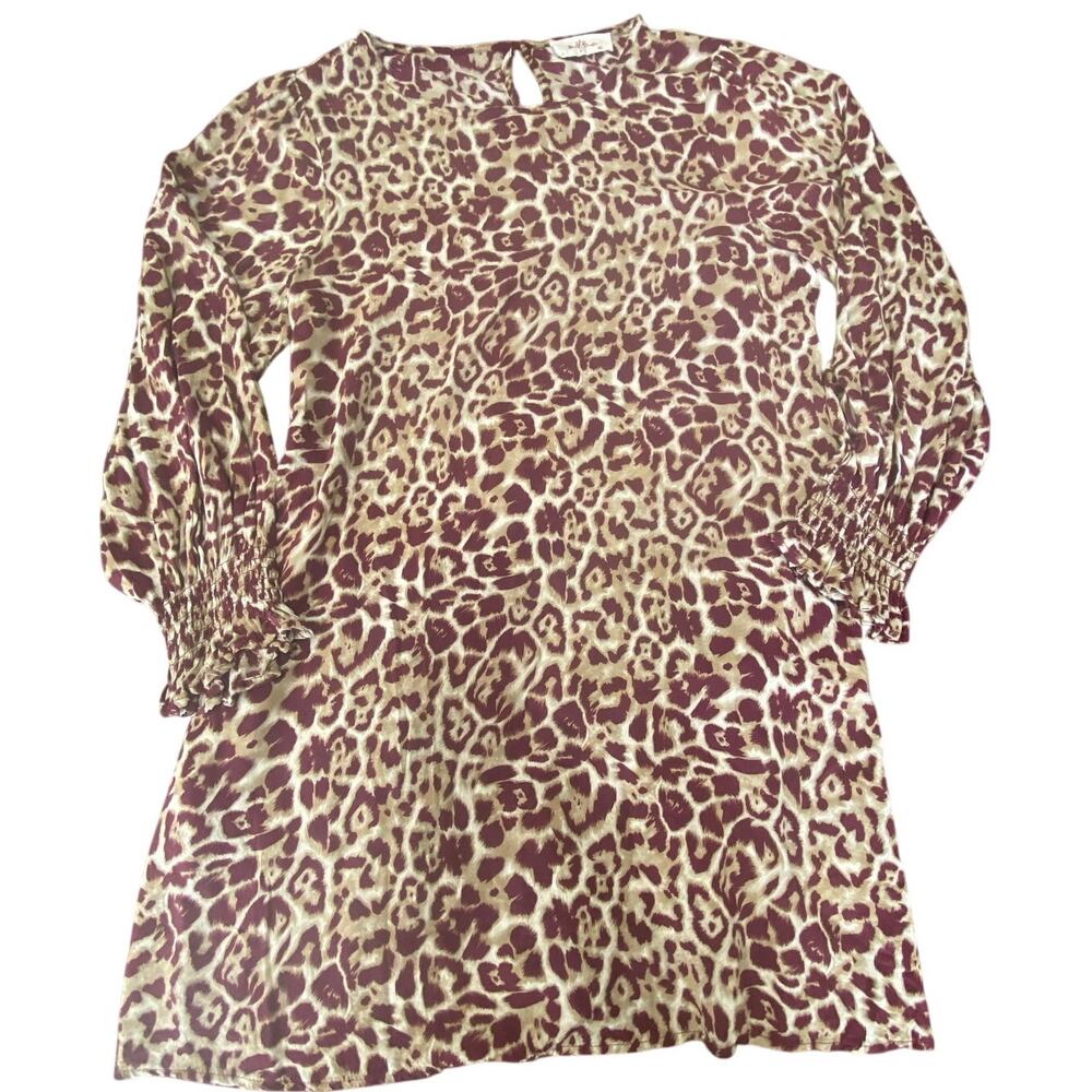 R2 Animal Print Long Sleeve Tunic Top Size M